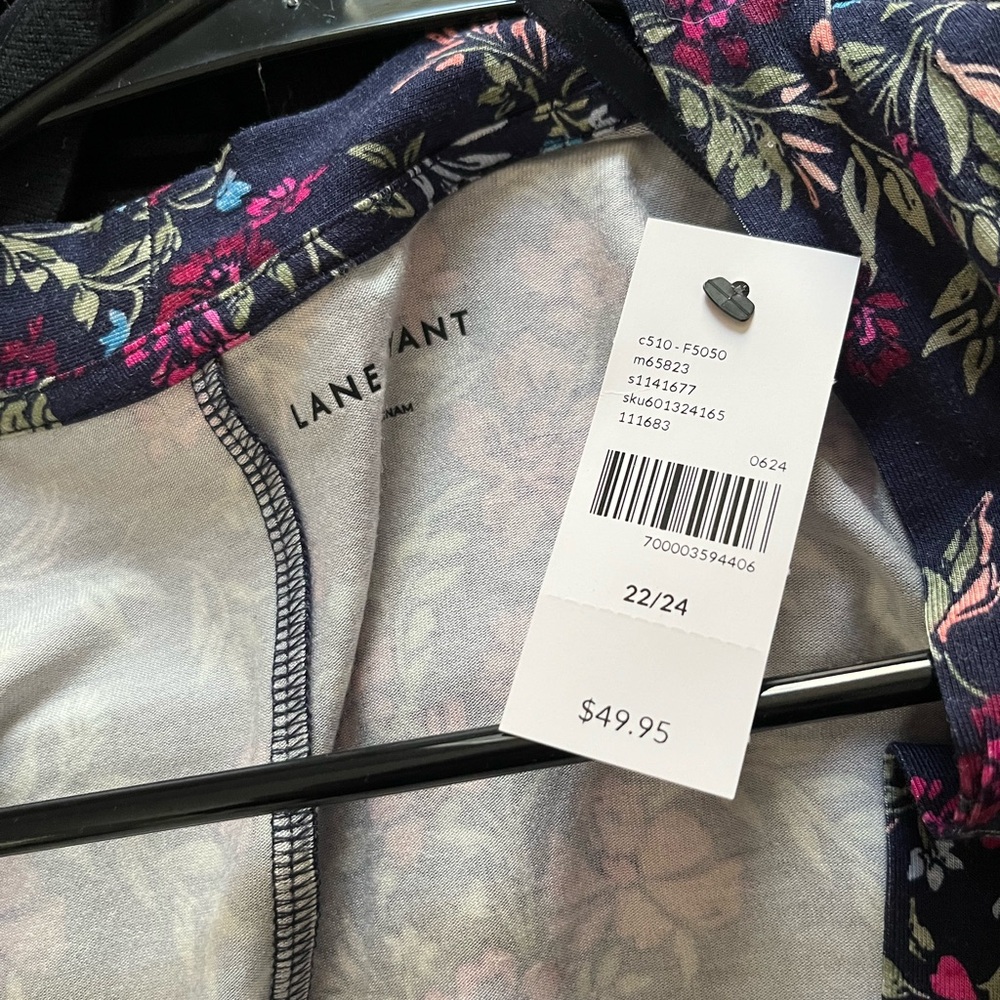 Lane Bryant Navy Floral Blouse